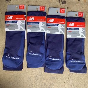 New Balance Baseball Socks- Navy, 4 Pairs